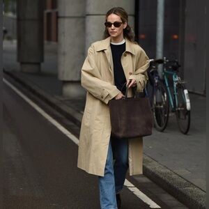 👑 Marcéla 👑 London Henley Single Breasted Mac coat One Size Khaki